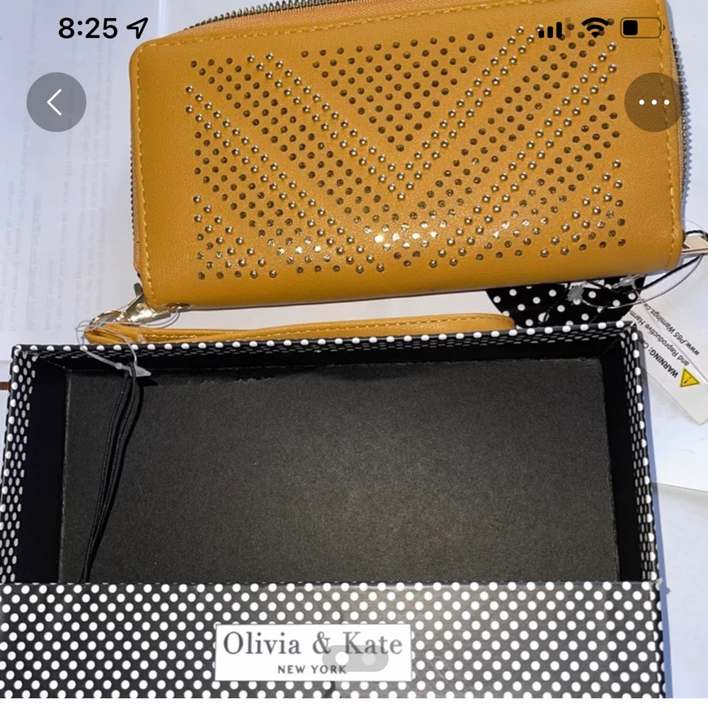 Olivia and Kate mustard wallet